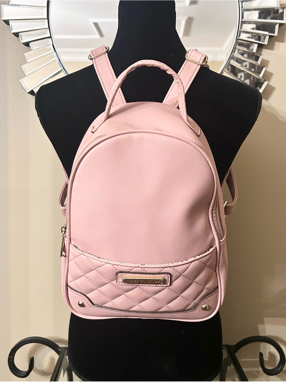 Juicy Couture Pink Quilted Mini Backpack with Gold Hardware